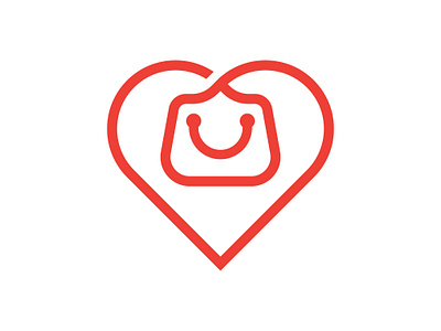 Simple Love Bag Logo art bag brand and identity care craft gift handmade heart logo logodesigner love luxury minimilist packaging premade logos present shop shopping store valentine