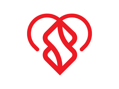 Minimalist Letter S Heart Logo alphabet care charity classy craftsman fashion fitness gift heart initial letter logo love mark monogram personal present royal s valentine