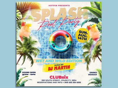 Pool Party Flyer Template summer flyer