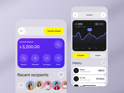 SendPal - Mobile Banking App UI exploraiton app banking branding charts clean dashboard design finance fintech mobile money staartup ui user interface ux