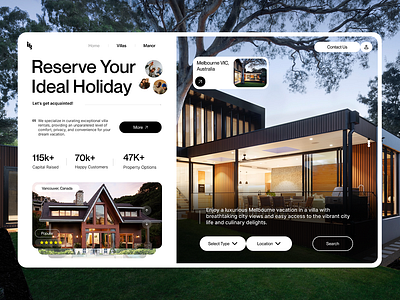 Villa Booking Web UI Design 3d animation branding graphic design motion graphics ui