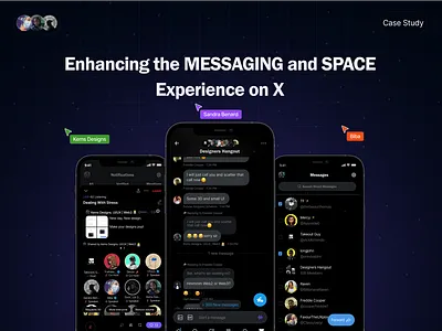 X messaging and space Modification branding mobile app ui ux