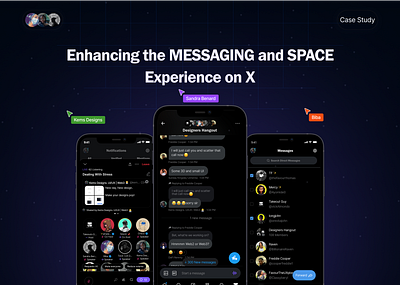 X messaging and space Modification branding mobile app ui ux