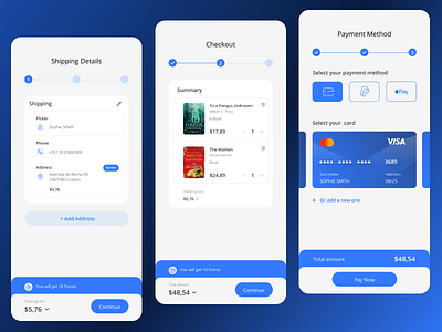 Card Checkout bookshop graphic design ui ux vector