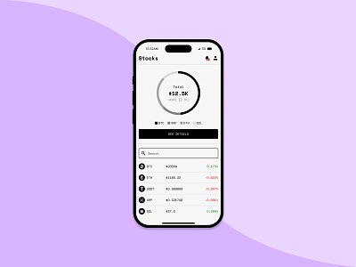 Crypto Trading App Concept Design bitcoin black blockchain concept crypto crypto app crypto wallet defi ethereum finance fintech mobile mobile app mobile design monochromatic trading ui wallet white