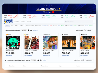 Crypto Slam Website Redesign binance crypto cryptocurrency dashboard defi marketplace nft ui web3