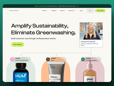 Provenance Website Redesign Exploration beautytech binance blockchain consumer products crypto cryptocurrency female brand greenwashing sustainability ui web3 website