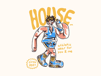 House Athletic Wear apparel athletic branding fitness gym house illustration