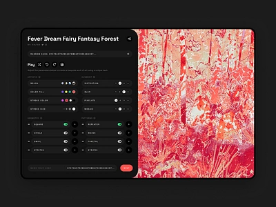 Hashes DAO — Generative Art Sandbox ai app builder crypto dashboard defi ethereum exchange fintech generative hash menu minting navigation platform saas token ui web3 widget