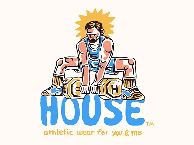 House Athletic Wear 2 apparel athletic fitness gym house illustration mascot weights