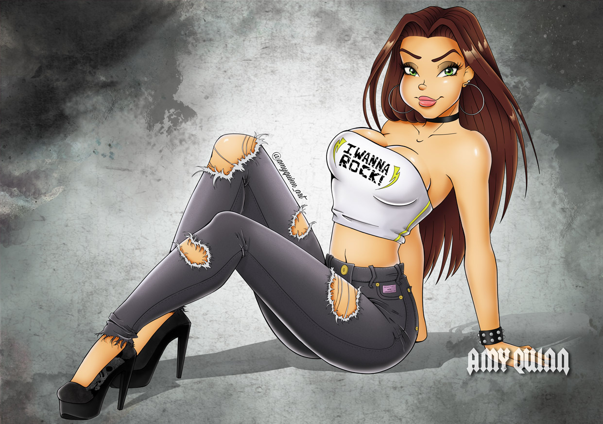 I Wanna Rock character art design digital art illustration pinup pinup art