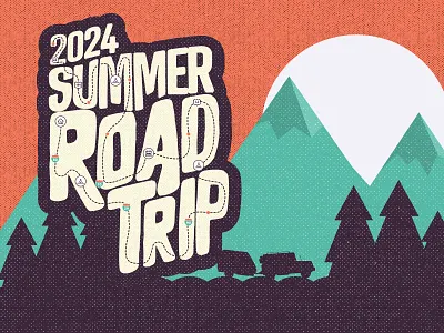 Roadtrip Book and Stickers badge branding icons illustration national park