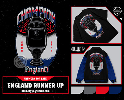 England Runer up ! Artwork Final Football EURO Championship 2024 apparel artwork branding clothing designforsale england euro 2024 euro championship football graphic design illustration jersey logo merchandise pin design product design spain streetwear tshirt design varsity jacket