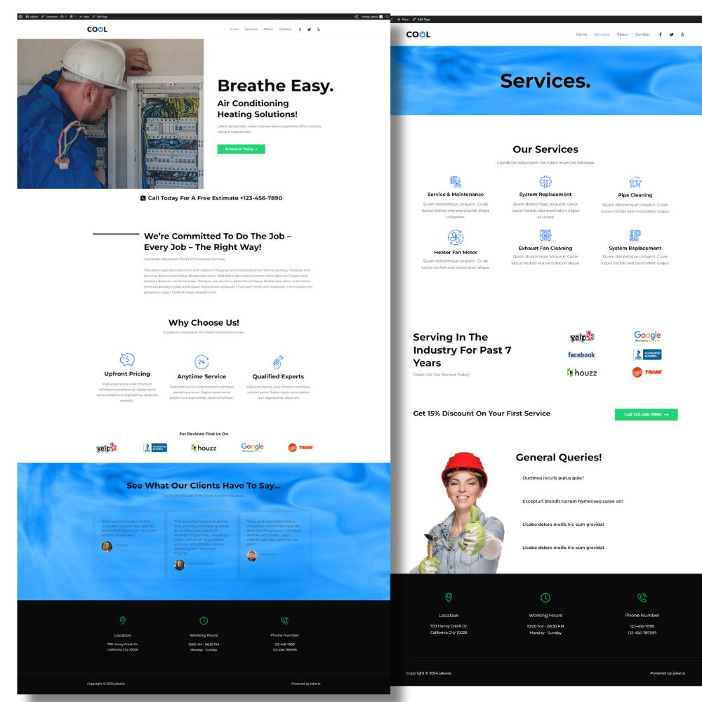 Electric servicing website elementor webdesign wordpress