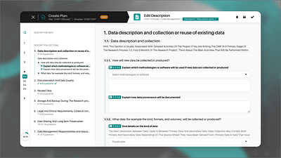 Advanced data plan editor. app dashboard data editor plan process steps ui ux