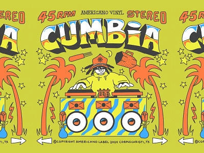 Cumbia 45 Cover Art cover art handlettering illustration vinyl