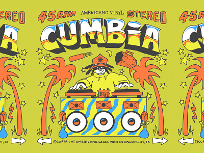 Cumbia 45 Cover Art cover art handlettering illustration vinyl