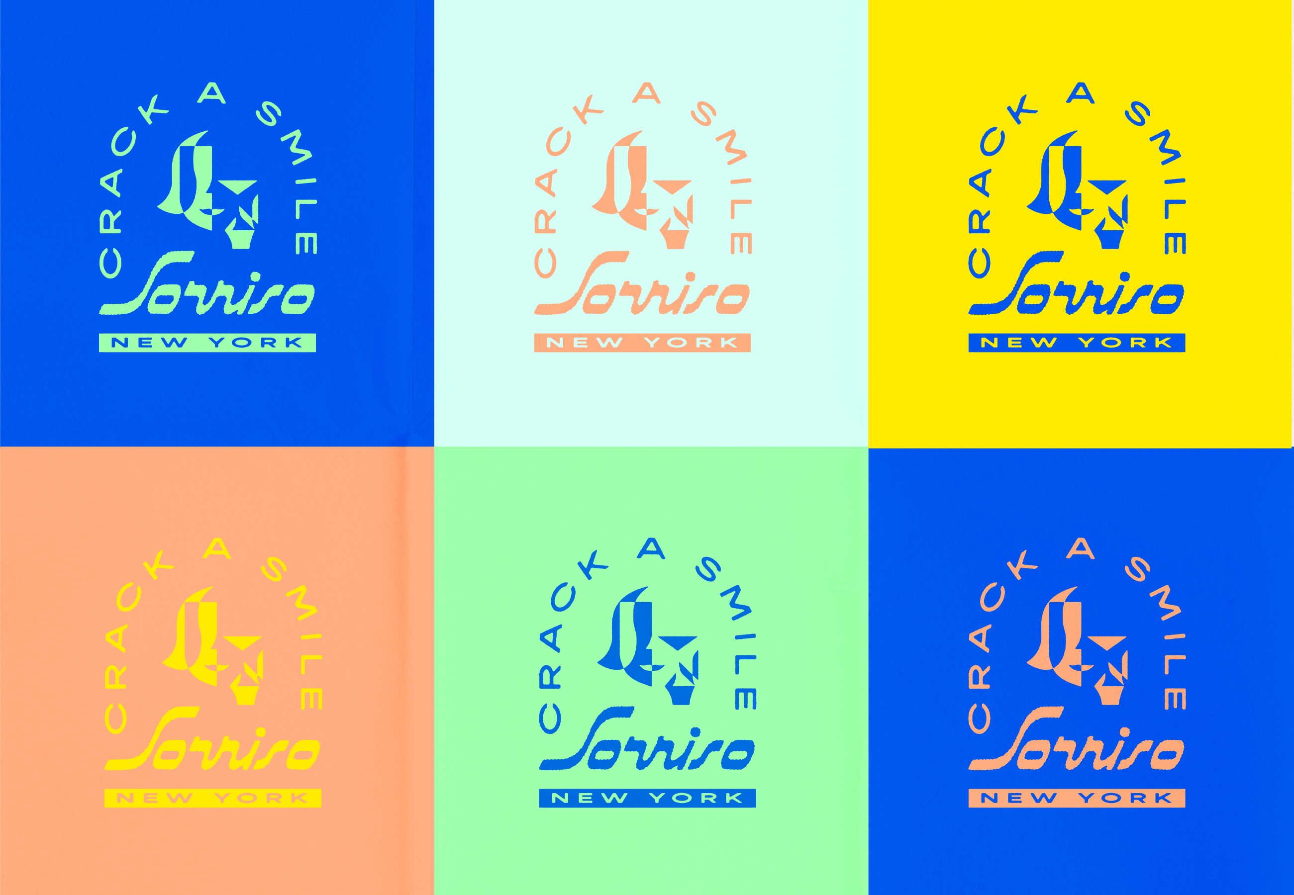 Bar Sorriso Color Study art deco brand design branding bright campari cocktail bar design futurism graphic design italian lettering logo logo design new york restaurant vintage wine bar