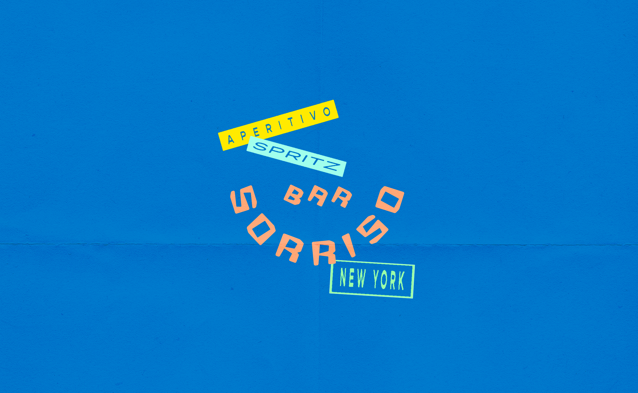 Bar Sorriso Secondary Logo art deco bar branding bold branding campari cocktail bar colorful design futurism graphic design illustration italian lettering logo new york restaurant trendy vector vintage