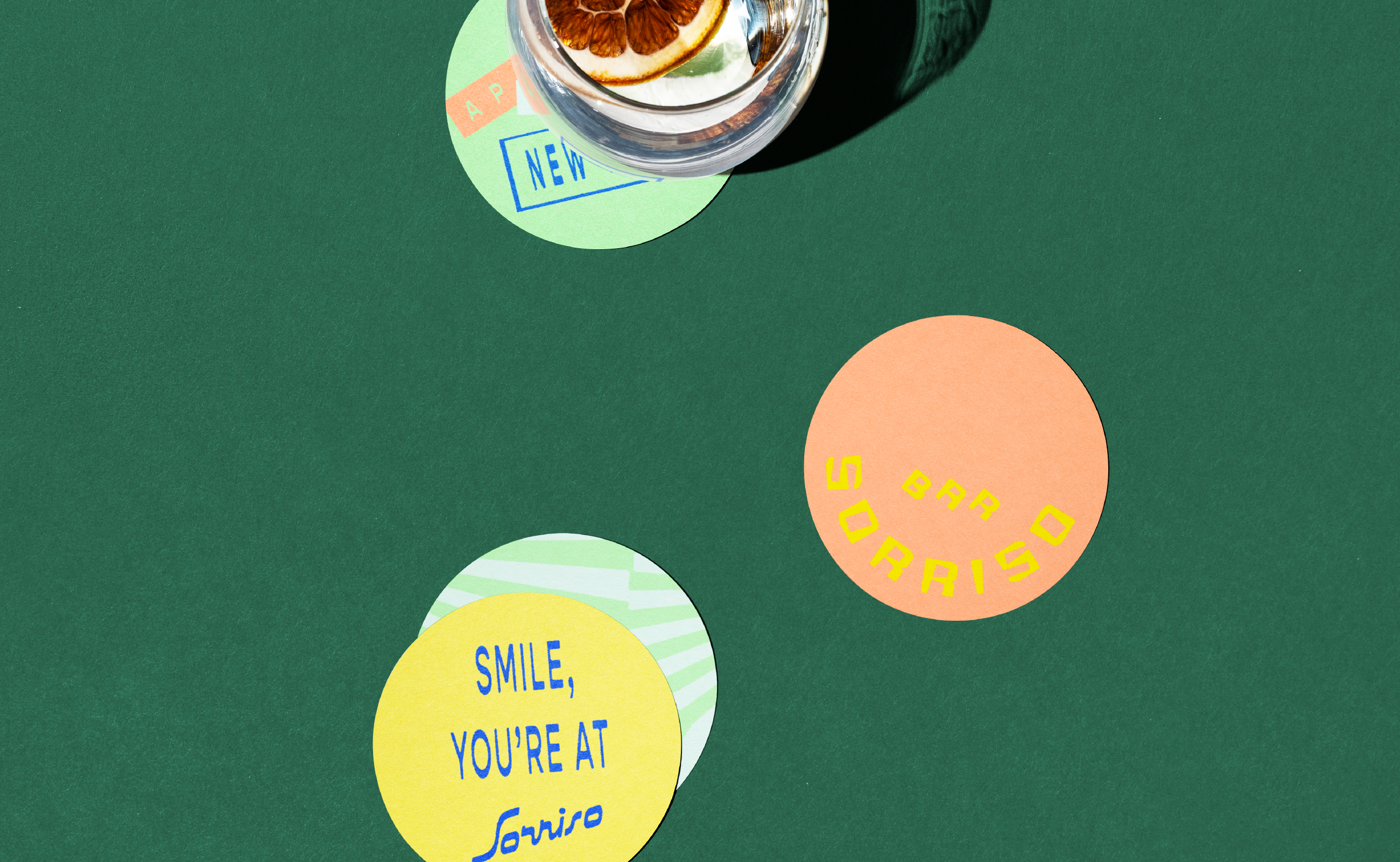 Sorriso Coasters art deco bar branding bright campari coaster cocktail bar design graphic design illustration italian lettering logo new york city poster restaurant smile vector vintage