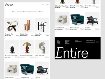 Furniture Concept Store bru brutalism design furniture graphic design minimal typography ui