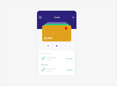 Multi card dashboard design