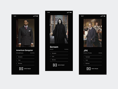 Movie Mobile Concept clean concept design figma film interface interface design minimal mobile mobile design movie photography typography ui user experience ux