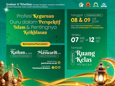 POSTER PELATIHAN ISLAMI content design design education design graphic design minimalist design modern design