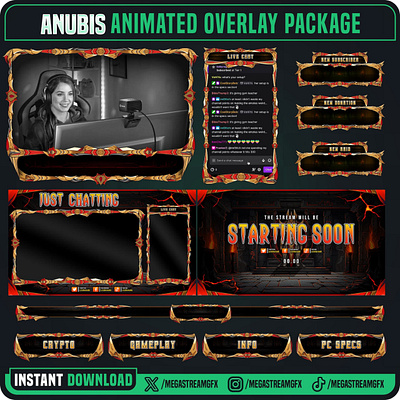 Mythology Anubis Stream Overlay Package twitch panel