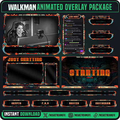 Retro Walkman Stream Overlay Package retro overlay