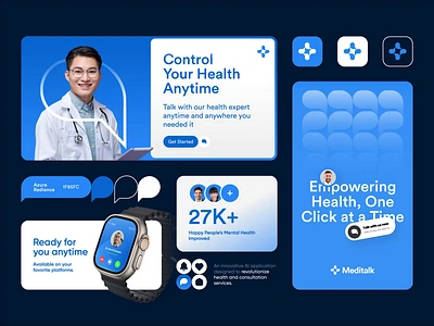 Meditalk : Online Health Consultation - Visual Identity ai animation brand brand design brand guideline branding consultation graphic graphic design healthcare identity identity design logo logo design marketing motion graphics online chat social media visual branding visual identity