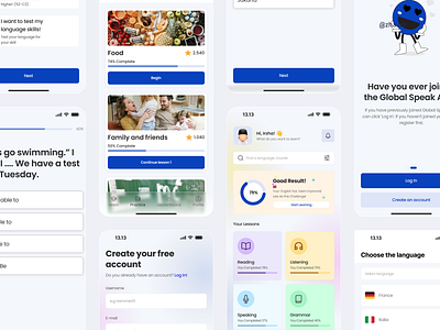 Globalspeak App - Language Learning App app apps design education language learning language learning app mobile ui uiux ux