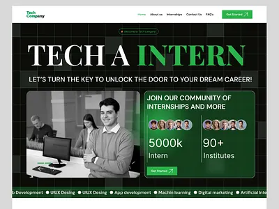 Tech company website landing page desing agency landing page agency website figma landing page minimal tech company landing page tech company website tech landing page tech website ui uiux ux website design