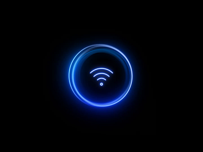 Wifi icon animation 3d after effects ai animation assistant blue circle connected light micro network voice wifi