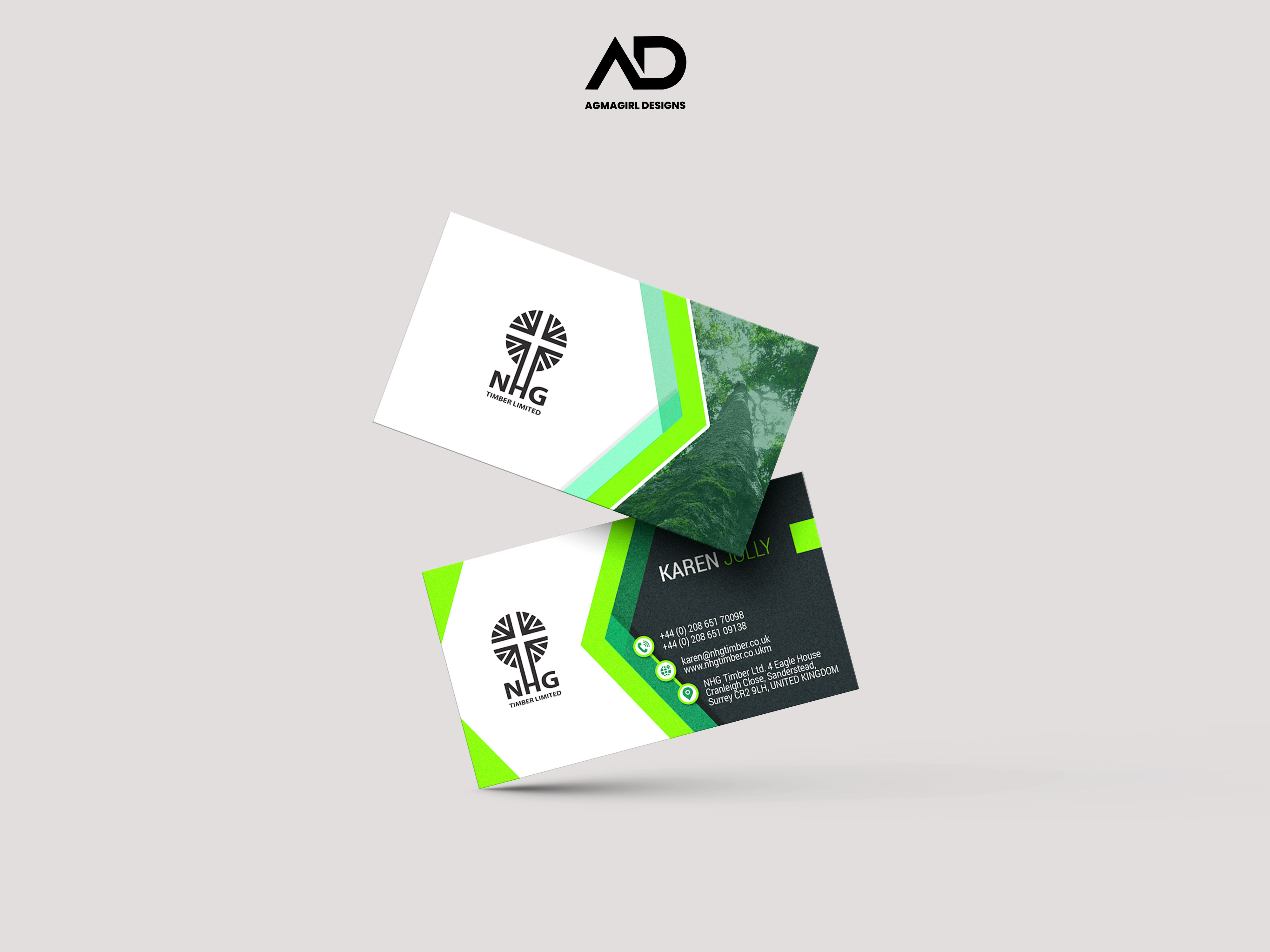 NHG Timber Limited Business Card 3d animation branding graphic design logo motion graphics ui