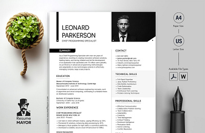 Programmer Resume Template [Free Download] graphic design resume template typography