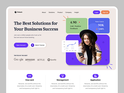 Fintech Website Design design interface product service startup ui ux web website