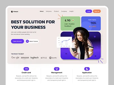 Fintech Website Design design interface product service startup ui ux web website