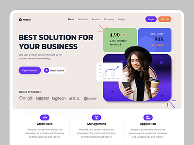 Fintech Website Design design interface product service startup ui ux web website