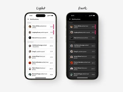 Notification List alert app bell clean dailyui dark list message mobile app notification notify ui ux