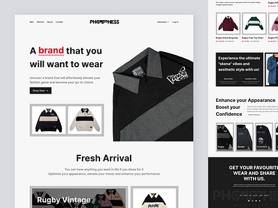 PHOMPPHIESS - A Fashion Landing Page ecommerce fashion fashion landing page landing page ui ui design uiux web design website