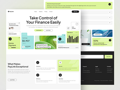 PayLink – Digital Banking Website UI banking platfrom banking template banking ui banking website digital banking digital finence figma template financial services fintech fintech design online transactions paylink secure banking ui design ui inspirations ui show case ui trends web design