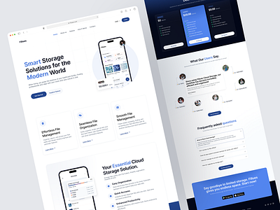 Landing Page for (Fillues) Cloud Storage branding cloud storage graphic design landing page ui web