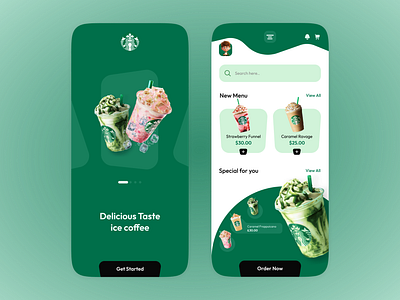 Starbucks Coffee App app design coffee app figma graphic design ui uiux ux