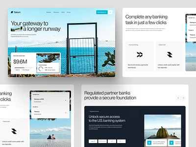 Saturn - Online Business Banking Website bank website banking credit credit card debit digital banking finance financial fintech investment landing page money online business saas software as a service ui ui ux website