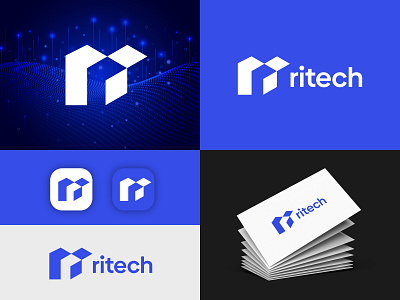 Tech, technology logo & brand identity brand design brand identity geometric grid letter mark logo logo design logo for sale modern r letter r tech logo tech logo tech logo design technology unused logo