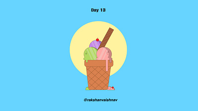 Day 13 of the Daily Flat design Challenge on ice cream challenge design flat design ice cream illustration illustrator