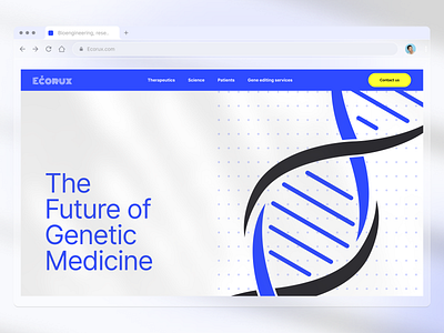 Ecorux landing page biology biotechnology blue chromosome dna gene genetics genome landing page animation landingpage life loading rna transfer