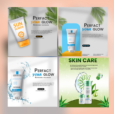 perfact glow skin care product banner banner branding design graphic design illustration logo photoshop ui vector
