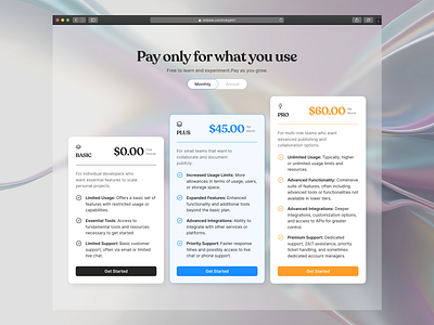 Simple & Scalable Pricing animation clean design landing modern pricing section pricing strategy pricing table saas pricing section subscription plans ui ui design ux web web design website